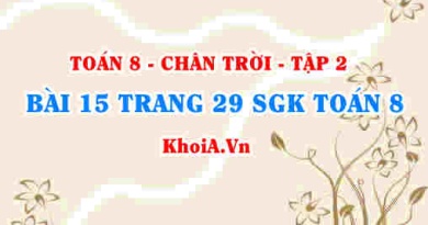 Bài 15 trang 29 Toán 8 Chân trời sáng tạo Tập 2